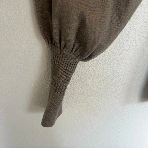 SALE- Apiece Apart Dewi Balloon Sleeve Merino Wool and Silk Blend Sweater Walnut - Picture 7 of 11